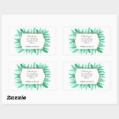 冬の常緑の水色の緑の松ありがとう 長方形シール (シート)