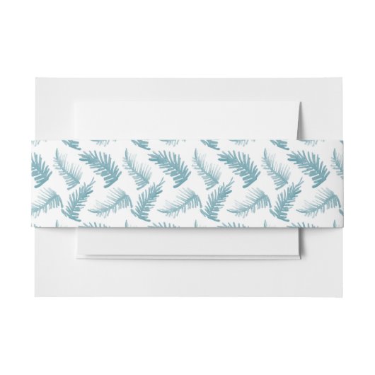 冬の常緑の葉の水色の青 招待状ベリーバンド (正面例)