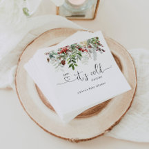 冬の常緑の赤ちゃんシャワーナプキン