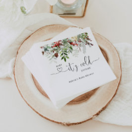 冬の常緑の赤ちゃんシャワーナプキン スタンダードカクテルナプキン