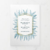 冬の常緑の青いトウヒ写真の冬の結婚式 三つ折りプログラム (カバー)