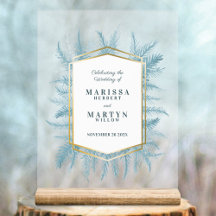 冬の常緑の青いトウヒ結婚アートのエントリ