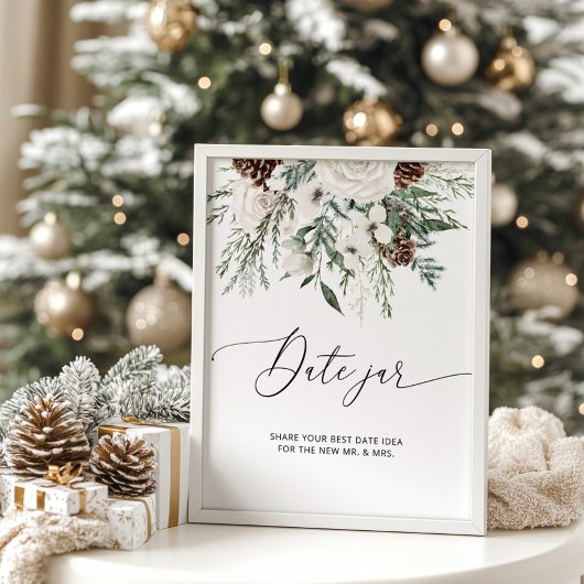 冬の常緑デート瓶の結婚式ゲーム ポスター