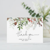 冬の常緑ブライダルシャワーサンキューカード カード (スタンド正面)