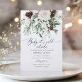 冬の常緑ベビーその冷たい外の赤ちゃんシャワー 招待状