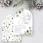 冬の常緑ベビーその冷たい外の赤ちゃんシャワー 招待状