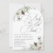 冬の常緑ベビーその冷たい外の赤ちゃんシャワー 招待状 (正面)