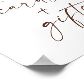 冬の常緑ホリデーカードとギフトのサイン ポスター (角)