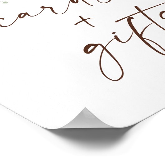 冬の常緑ホリデーカードとギフトのサイン ポスター (角)