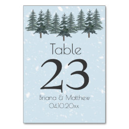 冬の常緑冬の松 テーブルナンバー