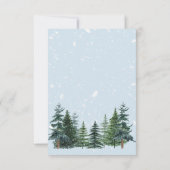 冬の常緑松の木の披露宴カード 招待状 (裏面)