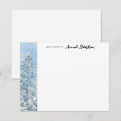 冬の常緑樹と青空 絵のような平らなグリーティングカード ノートカード (正面/裏面)