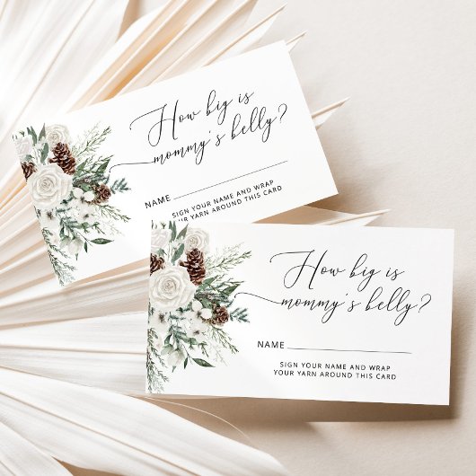 冬の常緑樹どのように大きなママの腹 エンクロージャーカード