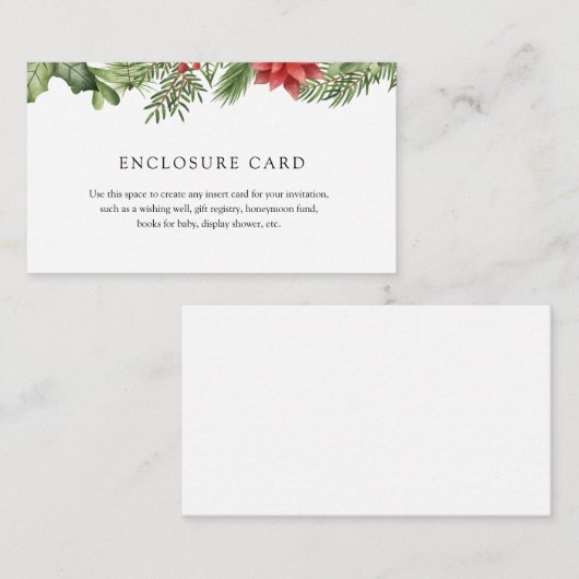 冬の常緑樹の封筒カード エンクロージャーカード (正面/裏面)