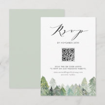 冬の常緑樹の森QRコード 冬の結婚式