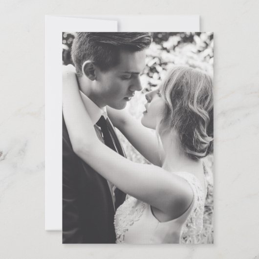 冬の常緑樹の緑の再結婚計画日 招待状 (裏面)