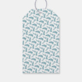 冬の常緑樹の葉の水色の青ありがとう ギフトタグ (裏面)
