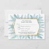 冬の常緑樹の葉の水色は灰色の青 出欠カード (正面)