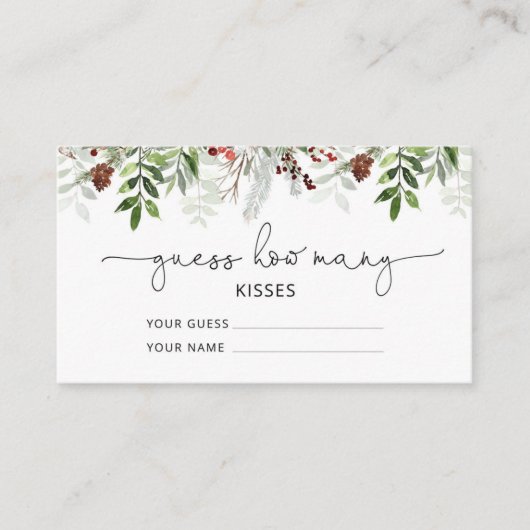 冬の常緑樹は何個のキスブライダル エンクロージャーカード (正面)