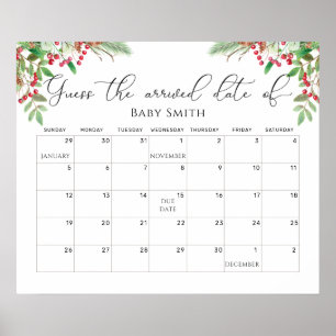 冬の常緑樹は、期日カレンダーを推測する ポスター