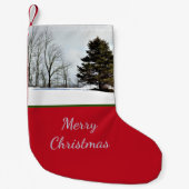 冬の常緑樹 スモールクリスマスストッキング (正面)