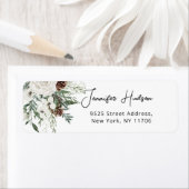 冬の常緑結婚差出人住所ラベル ラベル (インサイチュ)