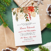 冬の常緑花結婚の 招待状