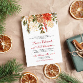 冬の常緑花結婚の 招待状