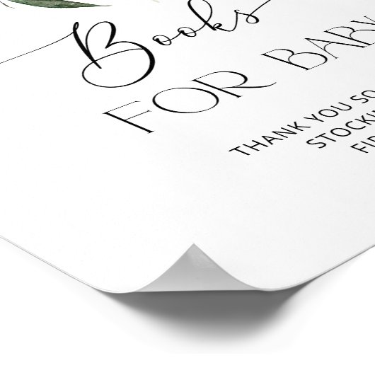 冬の常緑赤ちゃんシャワーベビー用の本 ポスター (角)