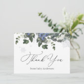 冬の常緑青 赤ちゃんシャワー感謝祭 サンキューカード (スタンド正面)