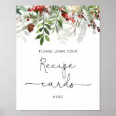 冬の常緑 あなたの料理カードをここに置いてください ポスター (正面)