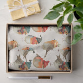 冬の帽子とスカーフのかわいいロビンズ 薄葉紙 (ギフト)