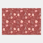 冬の帽子とミッテンス ラッピングペーパーシート (正面2)