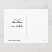 冬の帽子にゴールデンレトリバードッグスハヌッカ シーズンポストカード (裏面)