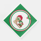 冬の帽子に贈り物のかわいいテディベア (コーナー)