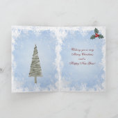 冬の帽子のクリスマスカードのかわいいキリン シーズンカード (内部)