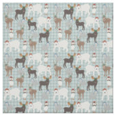 冬の帽子の北極の動物クリスマス ファブリック (見本)