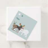 冬の帽子の北極の動物クリスマス フェイバータグ (インサイチュ)