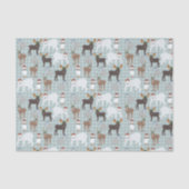 冬の帽子の北極の動物クリスマス 薄葉紙 (正面)