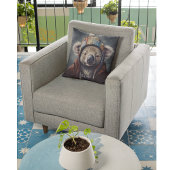 冬の帽子をかぶったかわいいコアラ オーダーメイド名前 クッション