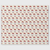 冬の帽子をかぶったかわいいハスキー – かわいいクリスマス ラッピングペーパー (フラット)