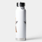 冬の帽子をかぶったキリンはカスタマイズ可能 ウォーターボトル (左面)