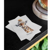 冬の帽子をかぶったキリンはカスタマイズ可能 カード