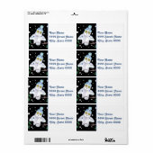 冬の帽子をかぶったスノーフクロウ ラベル (フルシート)