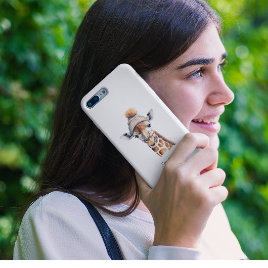 冬の帽子を着用してカスタマイズ可能なポスター Case-Mate iPhoneケース