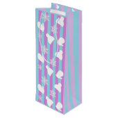 冬の帽子、クリスマスのミトン、白い雪 ワインギフトバッグ (裏面アングル)