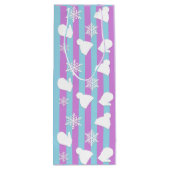 冬の帽子、クリスマスのミトン、白い雪 ワインギフトバッグ (裏面)