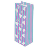 冬の帽子、クリスマスのミトン、白い雪 ワインギフトバッグ (正面アングル)