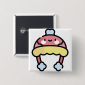 冬の帽子 缶バッジ (正面&裏面)