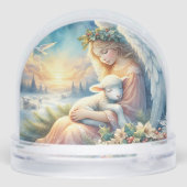 冬の平和に子羊とクリスマスエンジェル (裏面)